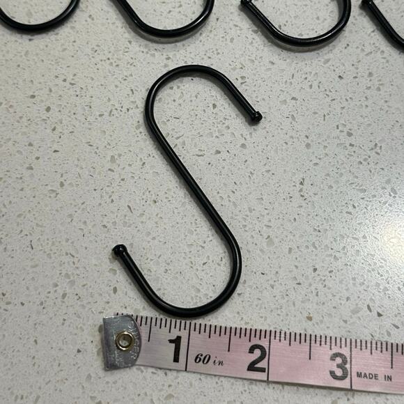 Black Steel Hanging Hooks for Closet or Kitchen - Picture 3 of 3